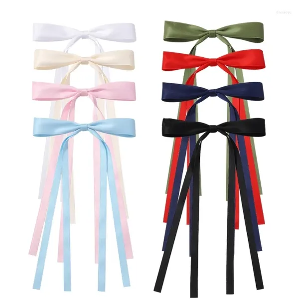 Accessori per capelli 97BE Set di 8 clip per nappe lunghe Forcine per capelli francesi Spilla di colori assortiti per bambino con fiocchi