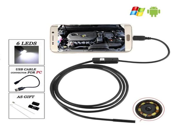 Endoscopio USB per fotocamera da 55 mm endoscopio Android impermeabile 6 LED per ispezione periscopio endoscopio per Android PC9048718