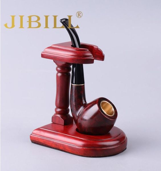 JIBILL Supporto per pipa per tabacco fatto a mano per 1 supporto per pipa da fumo Piedistallo vintage Porta pipe in palissandro Personalizzato inciso Christma4722380