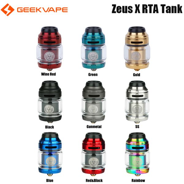 Originale Geekvape Zeus X RTA Serbatoio 4.5ml Top Airflow Atomizzatore ZX RTA Serbatoio Supporto Singola Doppia Bobina Vaporizzatore per sigaretta elettronica fai da te