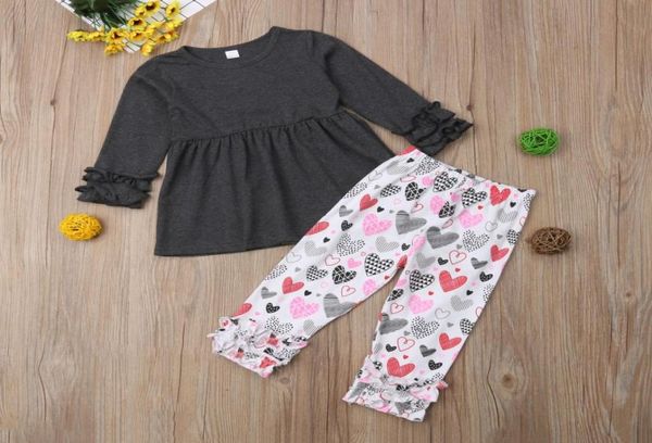 2 pezzi neonato bambina il mio primo giorno di San Valentino costume vestiti autunnali Set bambini bambino maglietta camicetta pantaloni abiti set abbigliamento4505808