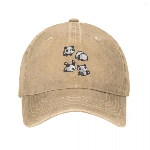 Cappellini con pallina Rolling Panda Cappello da pescatore Cowboy Snap Back per ragazze da uomo