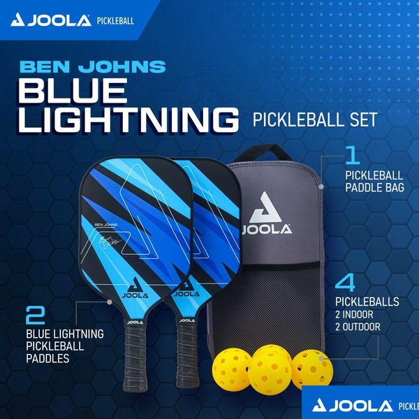 Altri articoli sportivi Ben Johns Blue Lightning Pickleball Set 2 pagaie Borsa da paddle 4 Drop Delivery Sport all'aperto Dh64Z