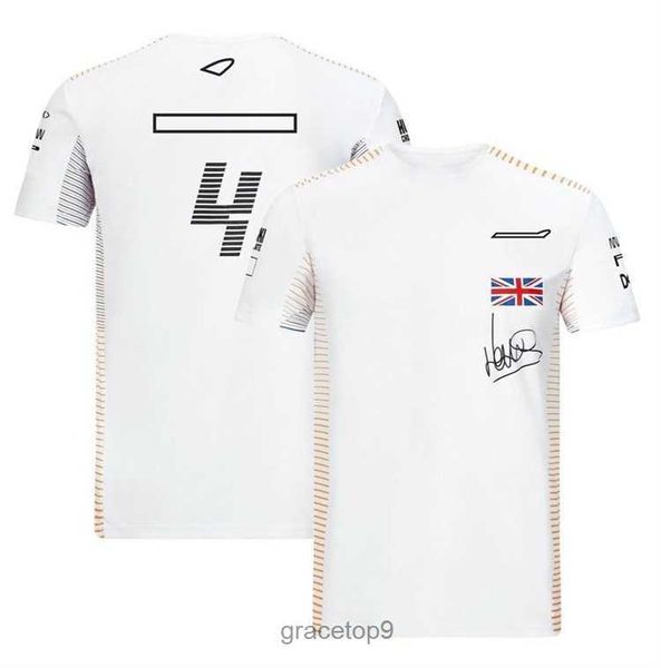 Polos masculinos F1 Driver T-shirt Mens Uniforme de equipe de manga curta Ventilador Roupas Casuais Esportes Pescoço Redondo Terno de corrida pode ser personalizável 5aw6