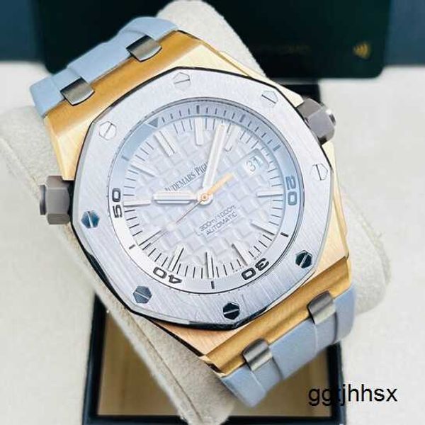 Часы AP Timepiece Модные часы Royal Oak Offshore Series Мужские часы диаметром 42 мм Автоматические механические прецизионные стальные резиновые модные повседневные мужские часы 15711O