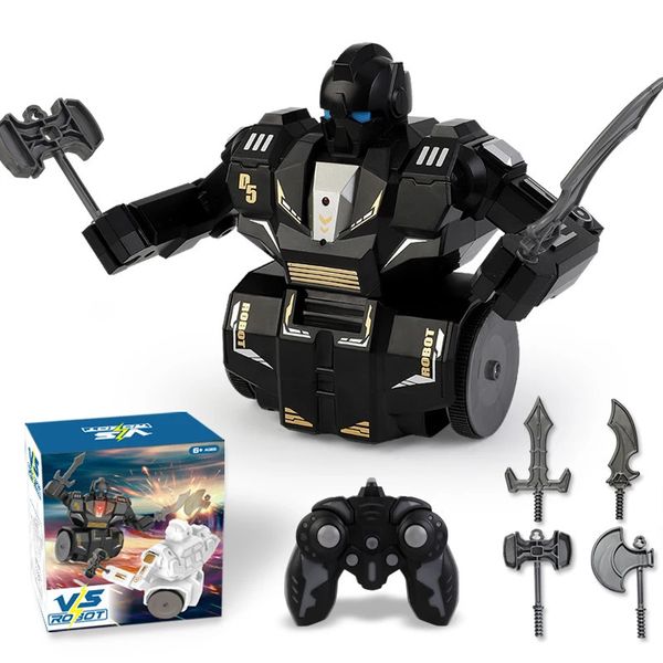 Controle remoto lutando batalha robô crianças rc robô jogo lidar com tecnologia preta combate competitivo brinquedo pai-filho 240304