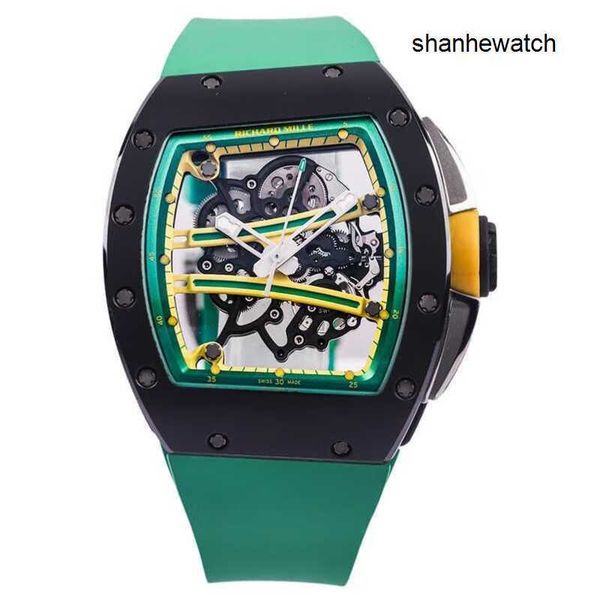 Timeless Watches Fancy Watch RM Watch Manual Rm61-01 Green Track Black Ceramic Grade 5 Titanium Splin