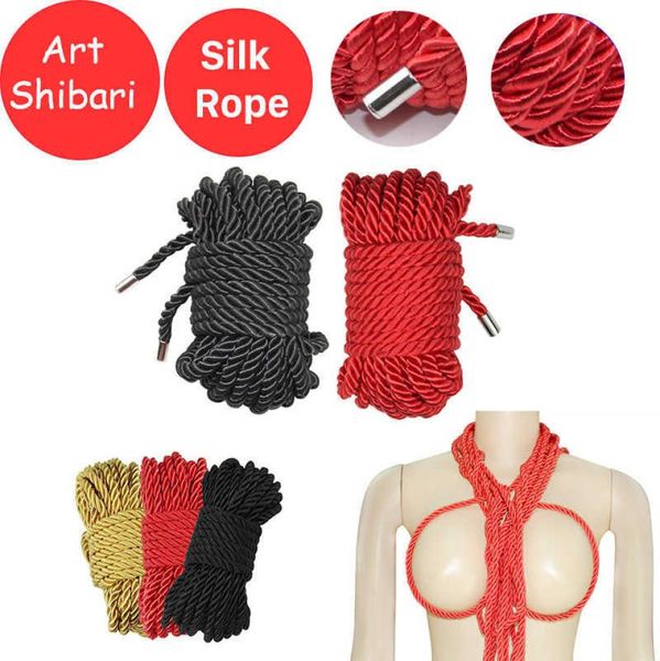 Massaggiatore bdsm Bondage professionale Shibari Art Slave Restraint Corda Morbido cotone di seta Coppia adulta Giocattoli del sesso Bdsm Vincolante Roleplayi7702818