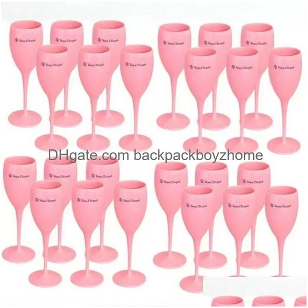 Bicchieri da vino Nuovo Acrilico Veuve Rosa Arancione Flauti Champagne Festa all'ingrosso Bicchieri da vino Tazze Fy5883 Jy18 Drop Delivery Home Garden Ki Dhc1P