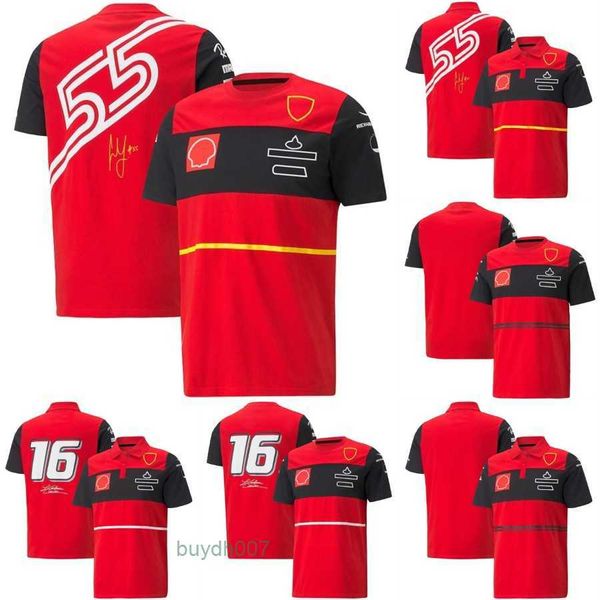 Gwzb Polo da Uomo F1 Racing Team T-shirt Rossa Formula 1 Tuta da Gara a Maniche Corte Jersey Motorsport Outdoor Polo Sportiva ad Asciugatura Rapida Personalizzabile