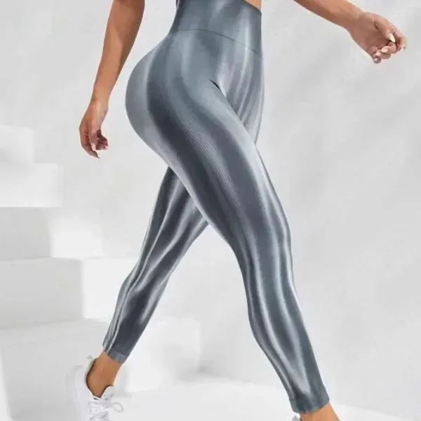 Leggings femininas outono moda cintura alta sem costura calças de yoga para mulheres casuais senhoras apertadas soprt sexy listrado 30155