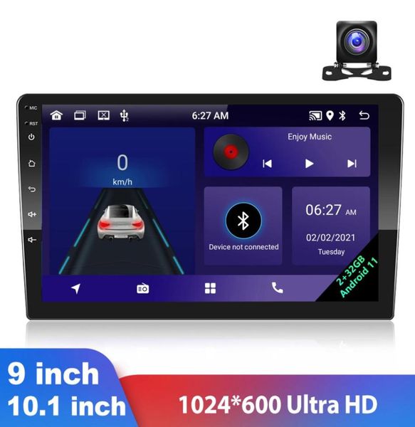 Autoradio 2G32G Android 11 WIFI GPS AHD Ricevitore stereo Bluetooth 79101 pollici 2 Din Autoradio Lettore multimediale per auto5834820