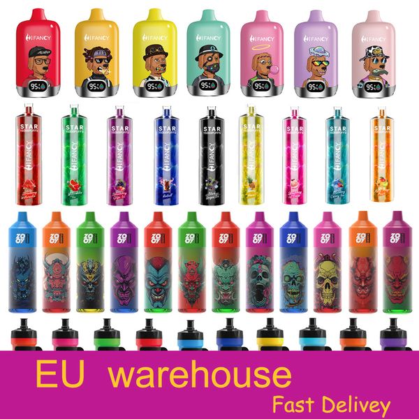 EU-Lager Puff 15000 16000 Puffs Hifancy Disposure Vape Device Pods elektronische Zigarette 0% 2% 3% 5% Mesh Coil Vape auswechselbare Vapers 10k 15k 16k Puffbar