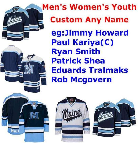 Benutzerdefinierte Maine Black Bears College Eishockey-Trikots Men039s Tim Doherty Jersey Patrick Shea Tralmaks Rob Mcgovern Jeremy Swayma2581492