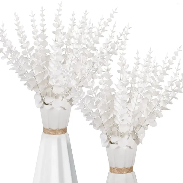 Flores decorativas folhas de eucalipto artificial portátil e leve árvores plantas para peça central do casamento flor floral