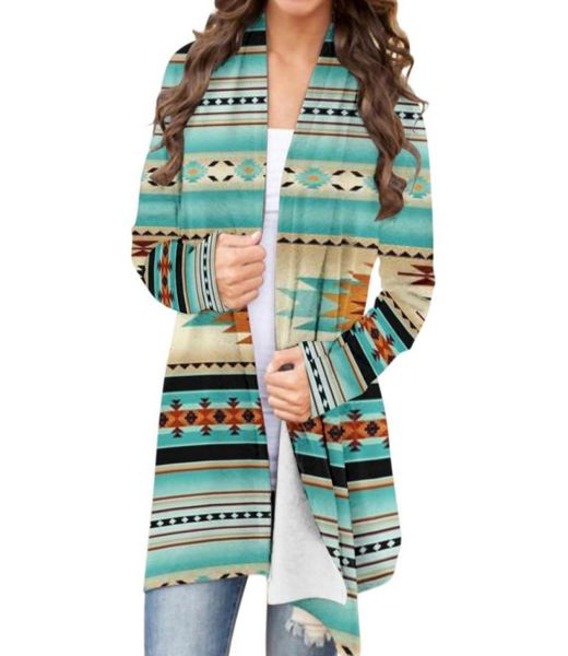 Women039s maglieria magliette geometrica stampa etnica vestiti gotici maglione da donna retrò casual azteco manica lunga harajuku cardigan V N5302575