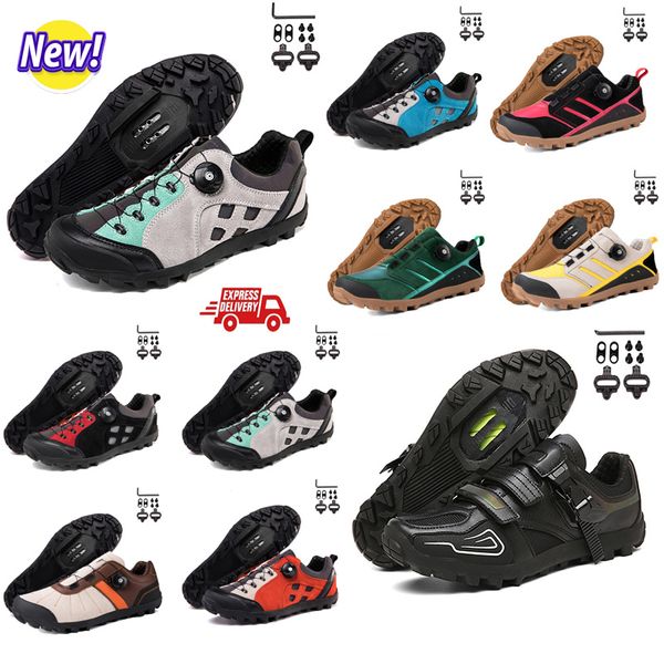 Calzature da ciclismo Uomo Scarpe da ginnastica per bici da strada veloci Scarpe da ciclismo in carbonio piatto Tacchetti MTB Scarpe da bicicletta da montagna da donna Pedali SPD Racing Bizking Footwar GAI