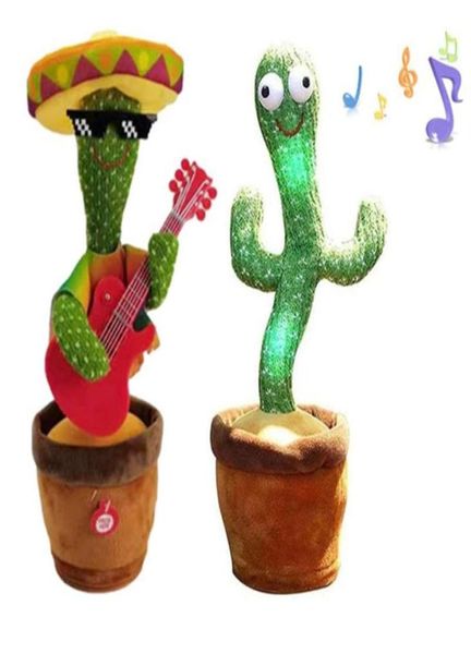 Dança eletrônica cactus cantando decoração presente para crianças engraçado educação precoce brinquedos de malha tecido pelúcia 210929294d8258511