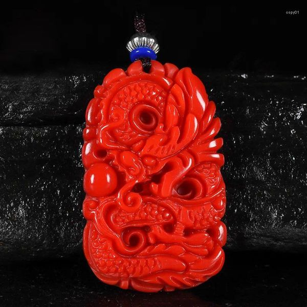 Подвески натуральный красный ручной работы зодиакальный дракон нефритовый кулон модные ювелирные изделия мужское и женское ожерелье