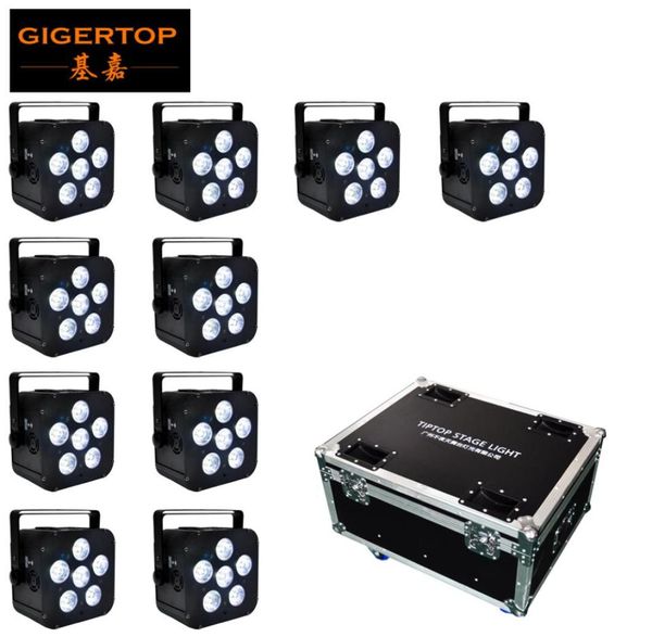 10IN1 Ricarica Flightcase Pack Alimentato a batteria Wireless DMX512 LED Par Light 6x18w tyanshine dom Slim9378778