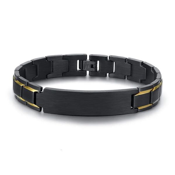 Bracciale personalizzato in acciaio inossidabile con marchio di orologi, cinturino in colore nero, avviso bianco, Disabeat, incisione gratuita 240227