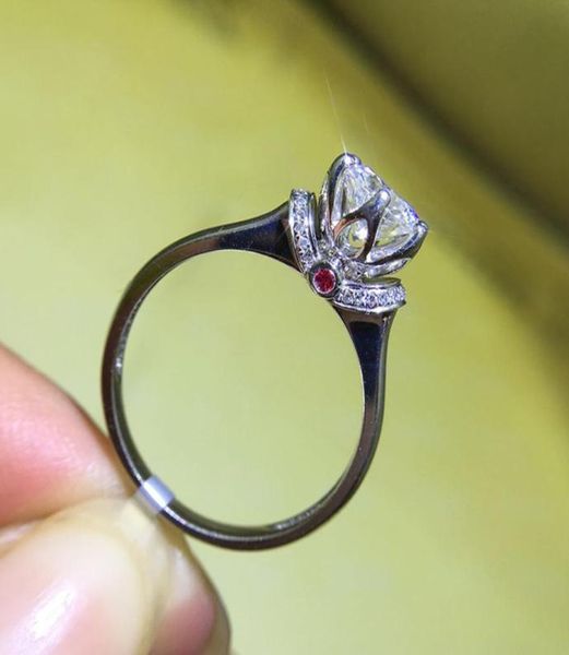 Стерлингового серебра 925 пробы 1 карат 2 карата 3 карата с короной круглой огранки и бриллиантами фиолетового цвета, ювелирные изделия с муассанитом, кольцо для свадьбы, годовщины, кольцо9816129