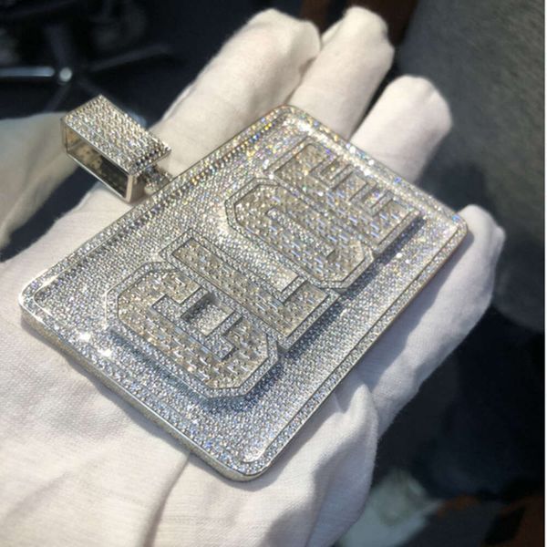 Maßgeschneiderter Iced Out-Buchstaben-Anhänger Vvs Diamond 18k Edelstahl-Hip-Hop-Anhänger