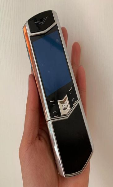 Desbloqueado luxo ouro clássico assinatura celular slider gsm cartão sim telefone móvel corpo de aço inoxidável bluetooth 8800 metal lea4179583