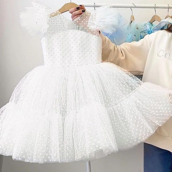 Vestidos de verão para meninas, vestido bonito para meninas, festa de aniversário, cerimônia de comunhão, princesa, renda fina, vestido de baile infantil, tamanho elegante 4-10t