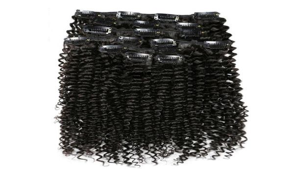 7PcsSet 120G Afro Kinky Curly Clip Ins Bundle Ins Bundle7743528 Перуанские заколки для волос Remy 100 Заколки для натуральных волос человека Ins Bundle7743528