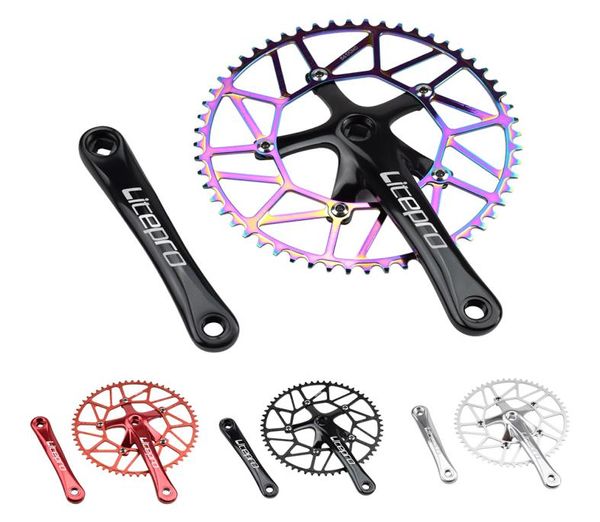 Litepro liga dobrável bicicleta pedaleiras 46t 48t 50t 52t 54t 56t 58t 130mm bcd dobrável bicicleta chainring manivela arm1554534