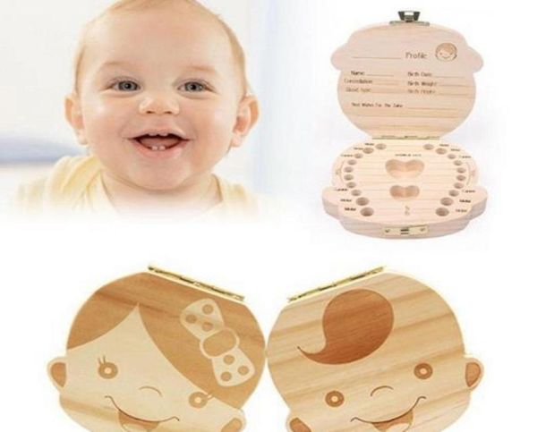 Coleção de lembranças de dentes de leite para bebê caixa memorial fofa linda caixa de dente de madeira KUA infantil confortável T405769732108969838