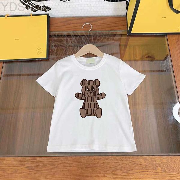 T-shirts designer infantil t-shirts designer meninas meninos camisas urso padrão tees primavera manga curta crianças verão crianças roupas de luxo outwear 240306