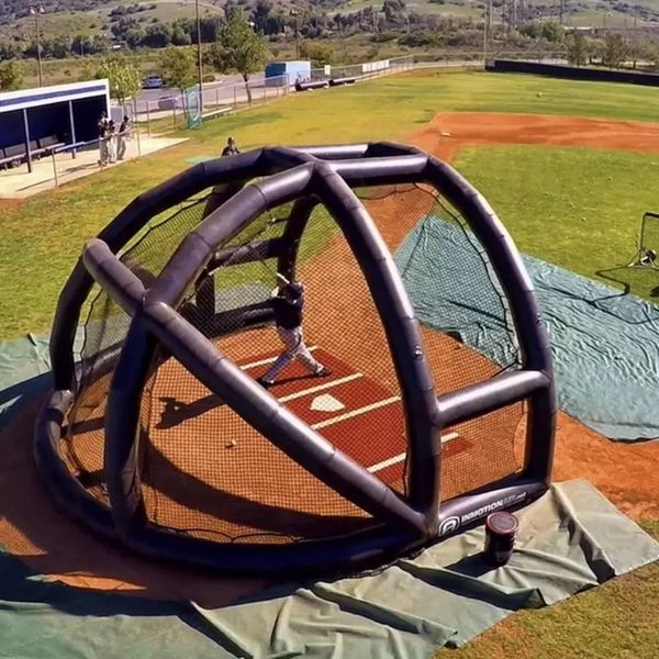 atacado 6x6x4mH (20x20x13,2 pés) Jogos ao ar livre de PVC personalizados Grande golfe inflável batendo gaiola de rebatidas Tenda Esportes Golf Driving Range jogo para adultos