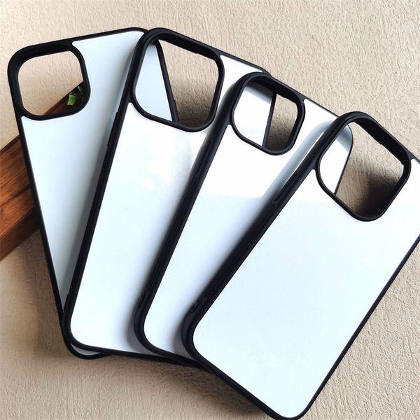 Capas de telefone em branco de sublimação 2D Capas em branco para impressão DIY borracha macia protetora à prova de choque capa antiderrapante fina para iPhone 15 14 Pro 13 12 Mini 11 Pro Max 8 7 6 Plus