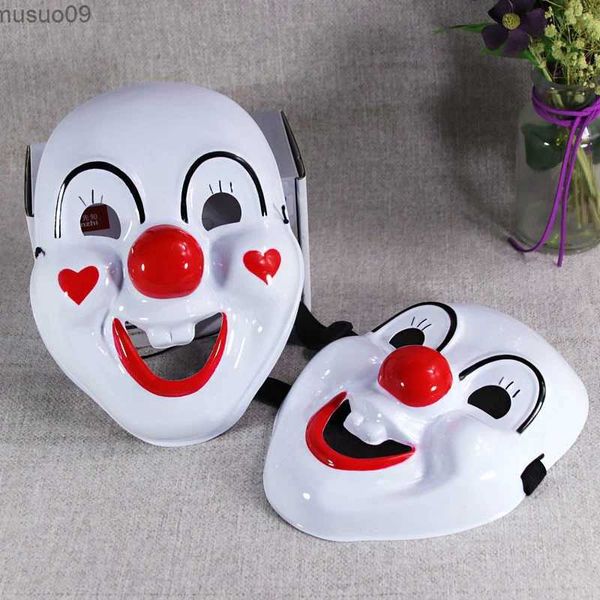 Maschere di design Clown felice Halloween Prom Maschera a pieno facciale in plastica Maschera per feste di moda Raccolta di feste di danza di Pasqua Commedia Spettacolo hip-hop