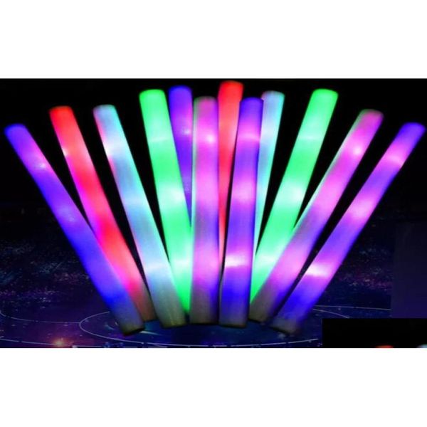 Noise Maker Lightup Foam Sticks Party Konzert Dekor LED Soft Batons Rally Rave Glowing Wands Farbwechsel Flash Torch Drop Deliver Dhqko