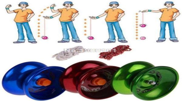 Mescolare tutto 6 pezzi in lega per bambini giocattoli in metallo con cuscinetti a corda trucco Diabolo YoYo palla divertente Yoyo1765900