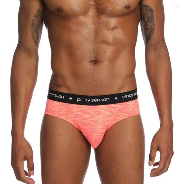 Cuecas homem roupa interior briefs gay listrado biquíni breve algodão sexy homens u convexo grande bolsa de pênis