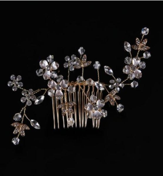 Accessori per capelli, velo da sposa, copricapo fatto a mano in oro e argento con pettine di diamanti3876116