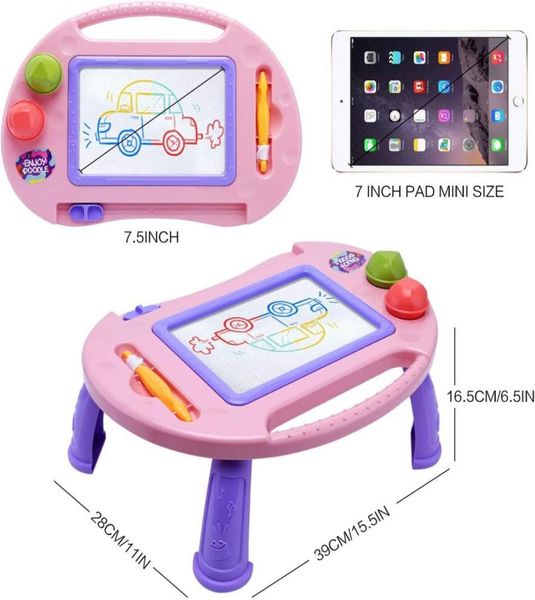 Inteligência magnética prancheta de desenho mesa brinquedos para crianças apagáveis doodle placa de escrita colorida 2 padrões9615459