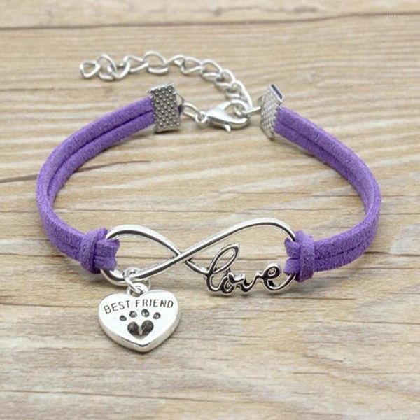 Braccialetti a maglie Lega antica Infinito Amore Amico Ascolta Bracciale con ciondoli Gioielli Moda Avvolgente Velluto Donna Uomo Regalo unisex 10 colori