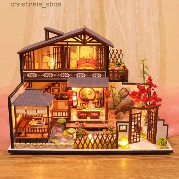 Архитектура/Дом «сделай сам» Мебель для кукольного дома «Сделай сам» Миниатюрный деревянный миниатюрный кукольный домик Игрушки для детей Подарки на день рождения в китайском стиле P002