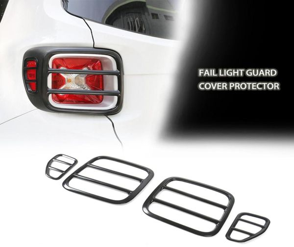 Decorazione della protezione della lampada posteriore della copertura della luce posteriore in metallo nero 4 pezzi per accessori esterni Jeep Renegade7178574
