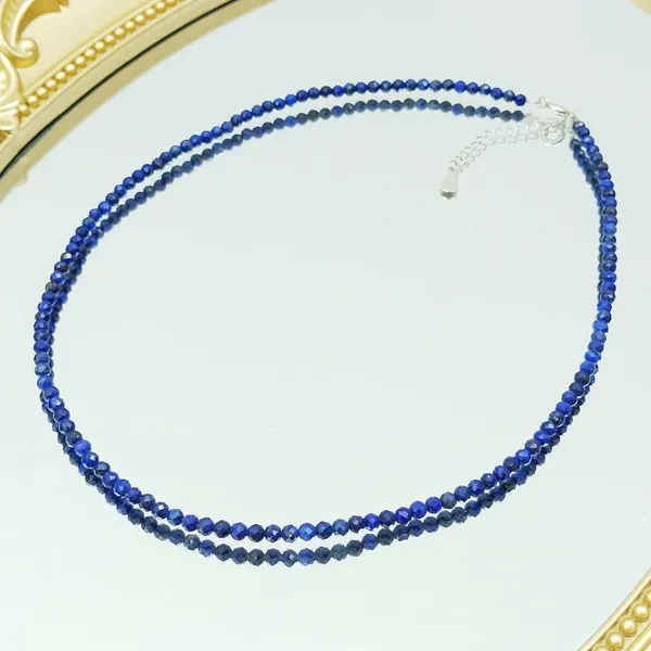 Подвески Lii Ji In Blue Choker Ожерелье из лазурита 3 мм Стерлинговое серебро 925 пробы Женское 40 4 см Рождество