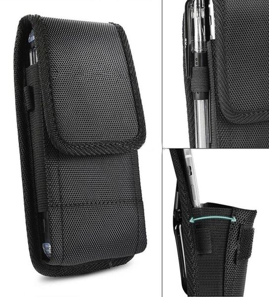 Custodia in pelle per custodia per cellulare con clip da cintura in nylon sportivo universale per iPhone 11 pro max XS MAX X XR 7G 8G Samsung9348396 da 3563 pollici