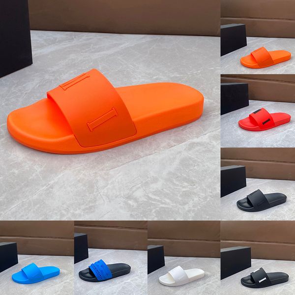 2024 Designer Chinelos para Mens Mulheres Borracha Debossed Piscina Slide Bandana Cadeia Vermelho Preto Flat Sandálias de Verão Claquette Sandles AIVIIRI Sliders Beach Shoes