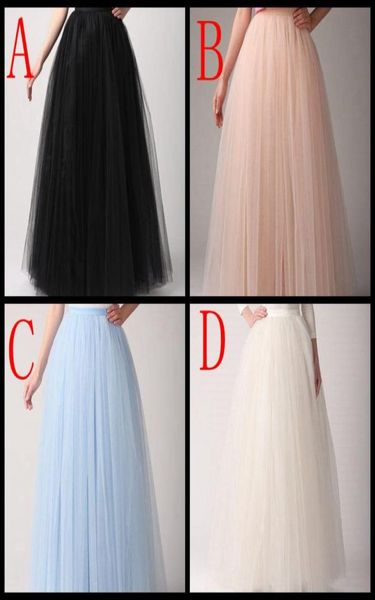 Saias femininas baratas qualquer cor até o chão 2019 adulto longo tutu plissado saia de tule uma linha plus size maxi underskirt china personalizado m3175077