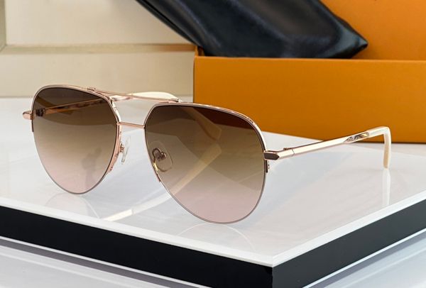 Солнцезащитные очки-пилоты розового золота/коричневых оттенков унисекс Lunettes de Soleil, винтажные очки Occhiali da Sole UV400, очки