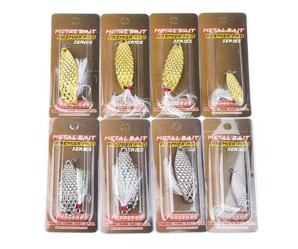 Esche da pesca con cucchiaio in metallo artificiale 5g 10g 15g 20g SilverGold Spinnerbaits VIB Blades esca Spinner bait4674286